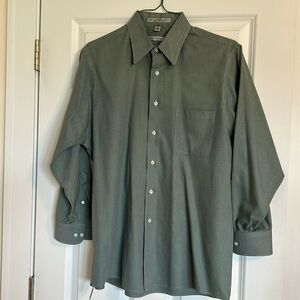 Green mens dress shirt Geoffrey Beene